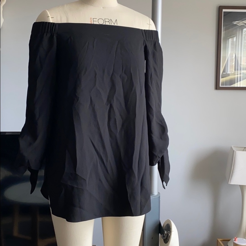 Club Monaco off the shoulder black blouse.